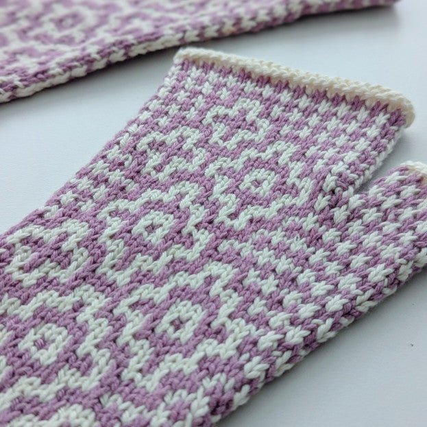 Close-up of the Abersoch mosaic knitting pattern