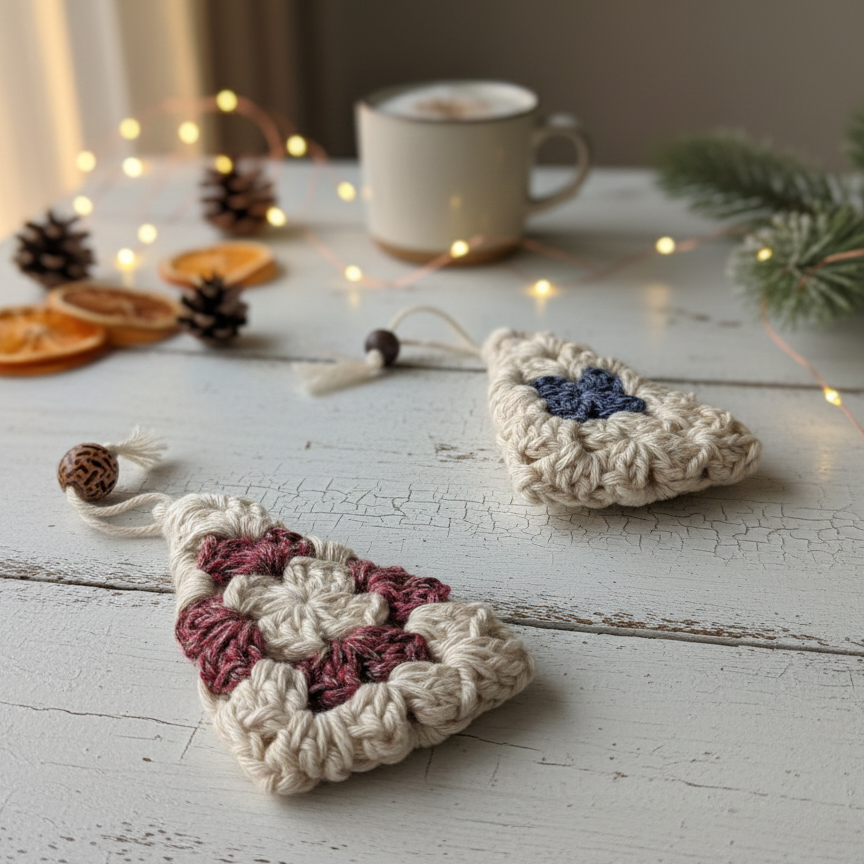Festive Granny Square Decoration | Free Crochet Pattern
